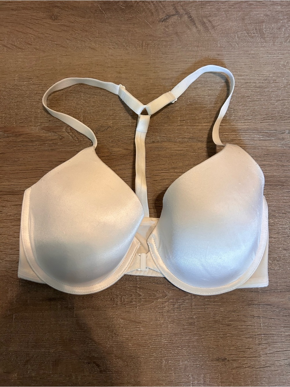 Victoria's Secret Racerback Semi Demi Womens 32DD Beige Underwire Lightly Lined